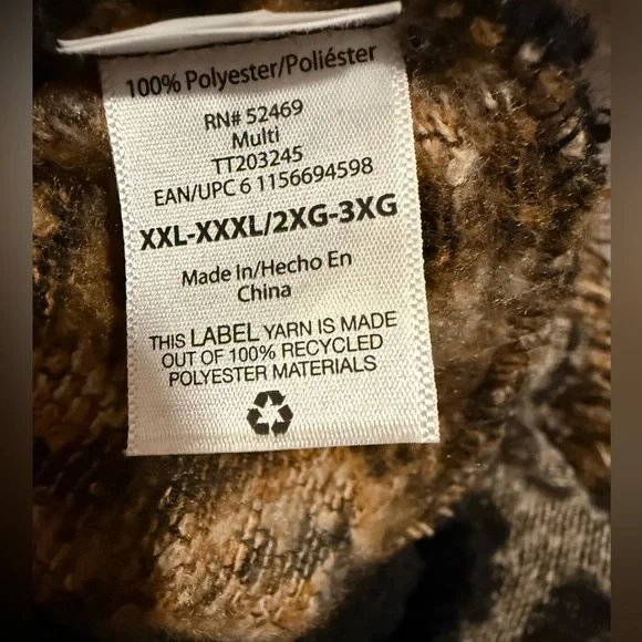 Chic Leopard Print Poncho with Black Collar - Picture 3 of 3